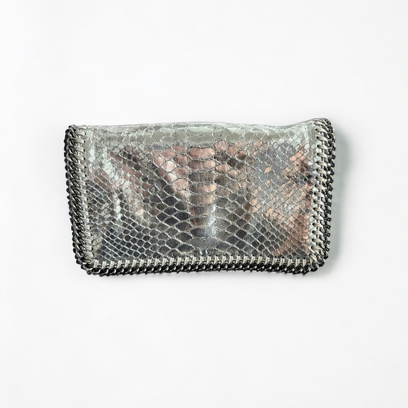 Stella McCartney Silver Metallic Eco Python Falabella Crossbody Bag - Picture 8 of 11